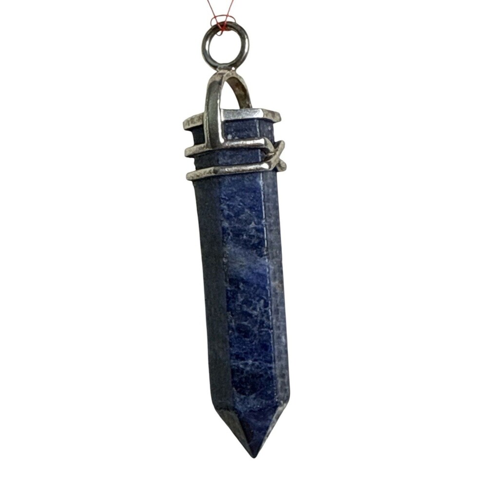 Lapis Lazuli Point Pendant 925 Sterling Silver Wire Wrap NF Thailand Blue Gemsto